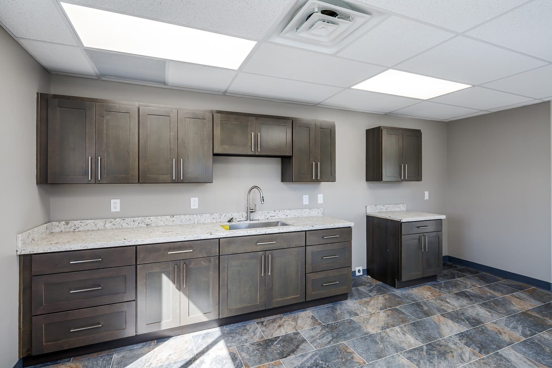 Second view of the kitchen in the Arlington tenant improvement.