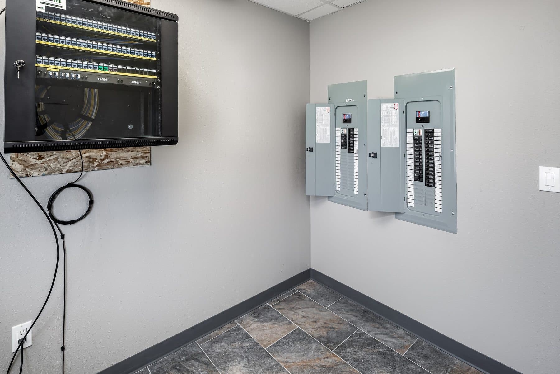 Data and communications room in the Arlington tenant improvement.