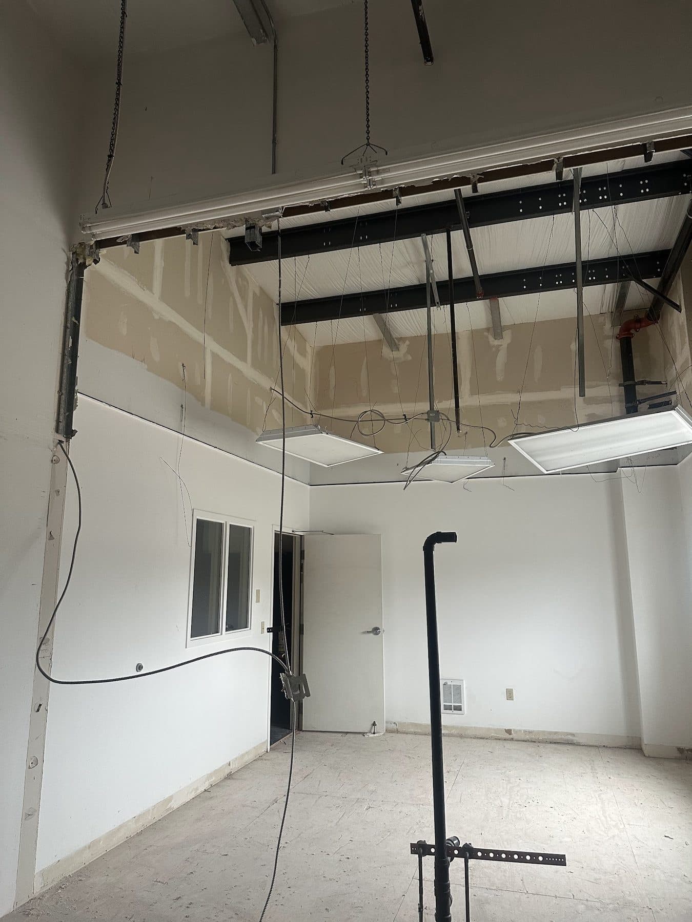 Shop construction photograph from the Arlington tenant improvement.