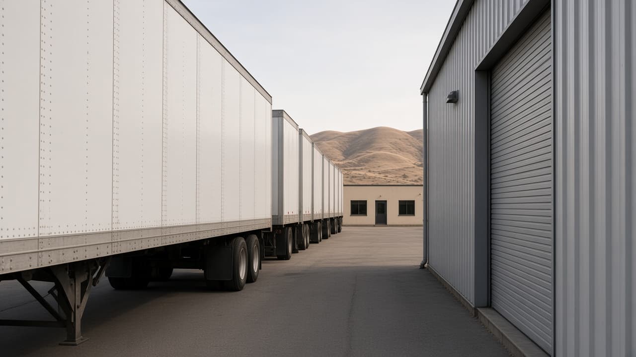 Trailer row beside the metal shop at the Pasco truck terminal.