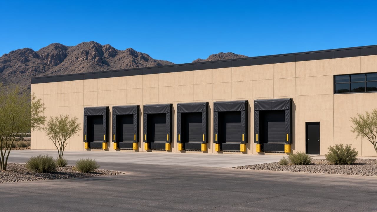 Truck court and loading docks at the Phoenix warehouse.